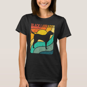 T-shirt Black Labrador Vintage Sunset Maman Papa