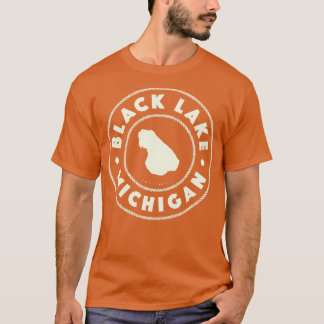 T-shirt Black Lake Michigan Circle Tan