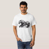 T-Shirt Black Leopard Design Angry Stalking (Devant entier)