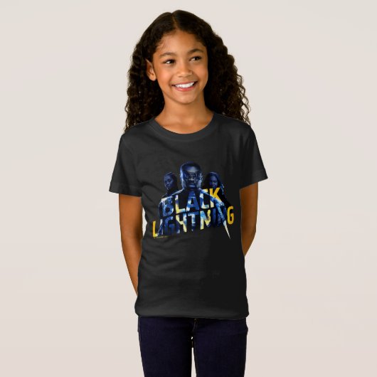T-Shirt Black Lightning Heroes (Devant entier)