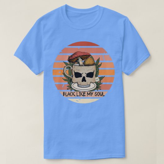 T-shirt Black Like My Soul Skeleton Café Gothique Éffrayan (Design devant)