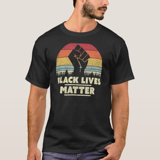 T-shirt Black Lives Matter Design. BLM, Rétro (Devant)
