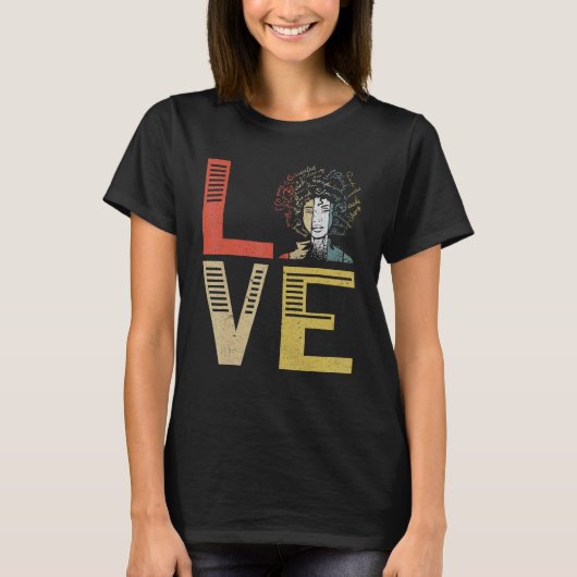 T-shirt Black Love Afrocentrique Black History Mois Black  (Devant)