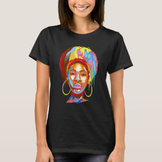 T-shirt Black Melanin Afro-Américain Lady Black Son
