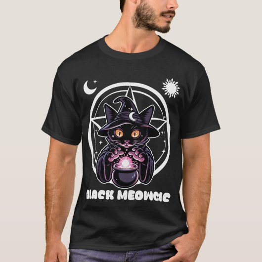 T-shirt Black Meowgic (Devant)