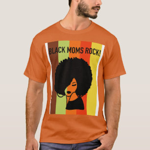 T-shirt Black Moms Rock Mothers Day