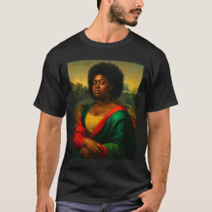 T-shirt Black Mona Lisa Coup d'oeil Femme Afro Histoire No