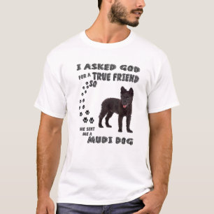 T-shirt Black Mudi Chien Cite Maman, Moody Papa Costume Am