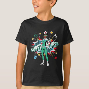 T-shirt Black Nurs Rock Chemise Super Hero Funny Black Rn