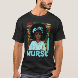T-shirt Black Nurse Afro Magic Black History Mois Nurse M