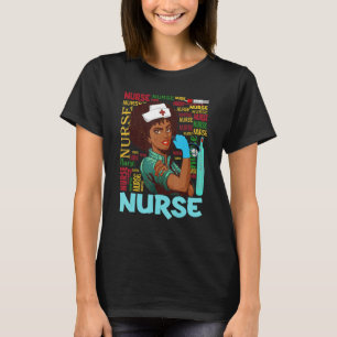 T-shirt Black Nurse Afro Magic Black History Mois Nurse M