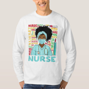 T-shirt Black Nurse Afro Magic&Black History Mois Nurse M