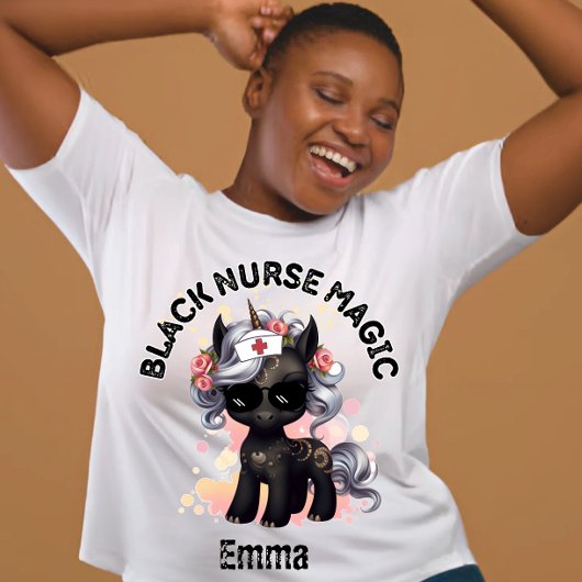 T-shirt Black Nurse Magic