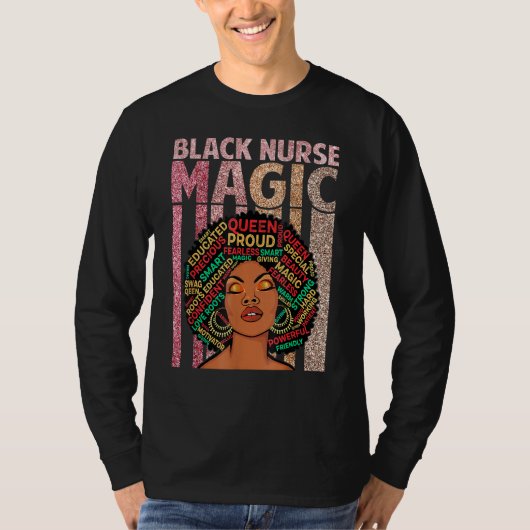 T-shirt Black Nurses Magic Melanin Nurse African Pride A (Devant)