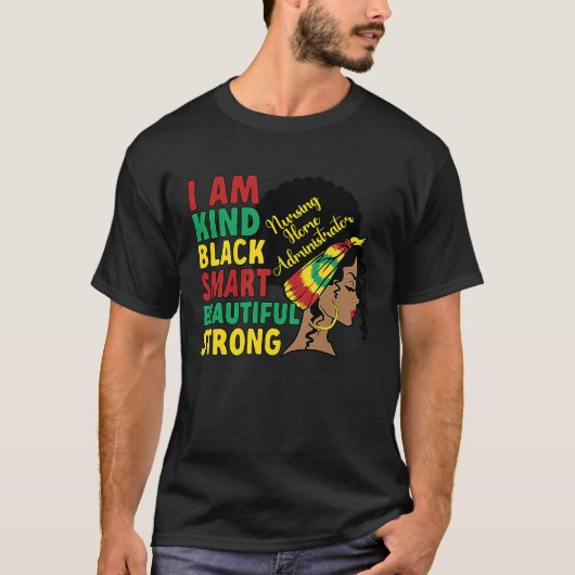 T-shirt Black Nursing Home Administrator African American (Devant)
