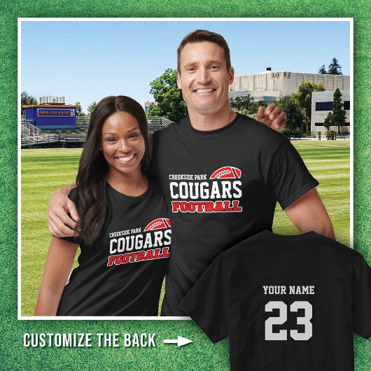 T-shirt BLACK OUT Creekside Park Cougars Nom du football #
