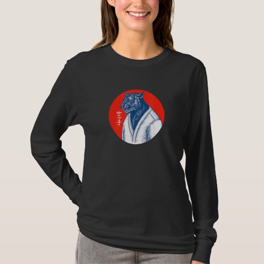 T-shirt Black Panther Karate japonais Art esthétique Graph (Devant)