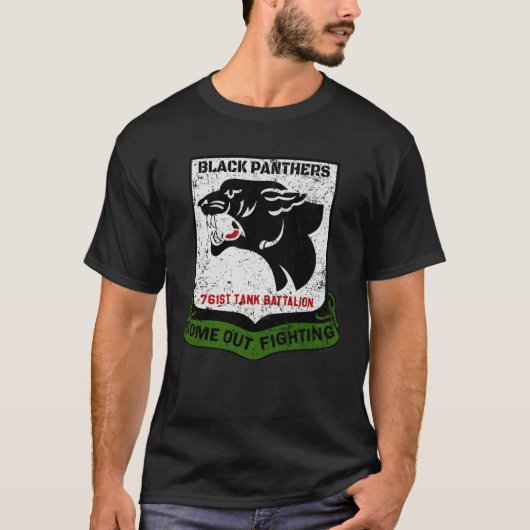 T-shirt Black Panthers 761st Tank Battalion WW2 Tank Squad (Devant)