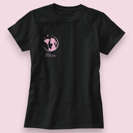 T-shirt Black Pink Sparkling Business Maid Cleaning House 