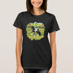 T-shirt Black Pinto Piebald Gypsy Vanner Irish Cob Draft H