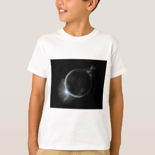T-shirt black planet 3d illustration in the universe