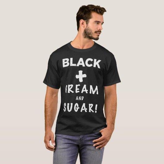 T-shirt Black Plus Cream And Sugar Black Definitions Coffe (Devant entier)