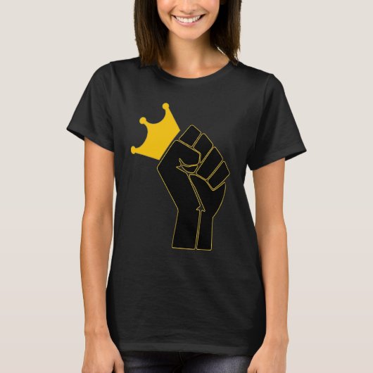 T-shirt Black Power Fist with a Crown Black History Celebr (Devant)