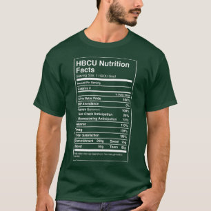 T-shirt Black Pride HBCU Nutrition Fiches