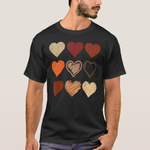 T-shirt Black Pride Melanin Skin Tone Hearts Black History