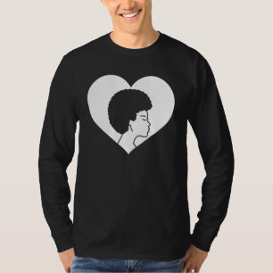 T-shirt Black Queen Afro Heart Girl Magic Melanin Homme Fe