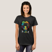 T-shirt Black Queen Afro Melanin Dripping Black History Mo (Devant entier)