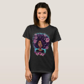 T-shirt Black Queen Afro Melanin Driving Art Noir (Devant entier)