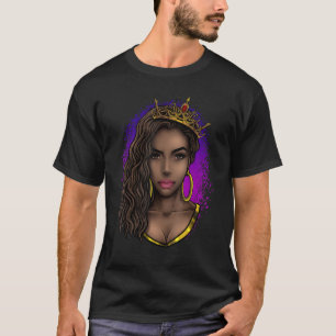 T-shirt Black Queen Couronne Black Girl Magic Pride Histoi
