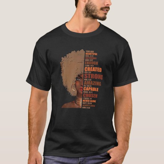 T-shirt Black Queen Lady Curly Naturel Afro-Africain Améri (Devant)