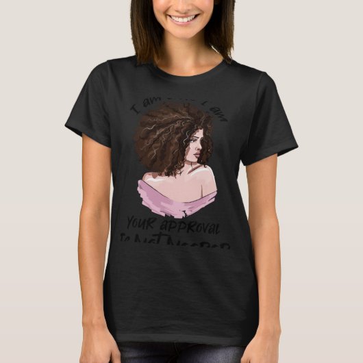 T-shirt Black Queen Lady Curly Naturel Afro-Africain Améri (Devant)