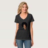 T-shirt Black Queen Lady Curly Naturel Afro-Africain Améri (Devant entier)