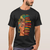 T-shirt Black Queen Lady Curly Naturel Afro-Africain Améri (Devant)