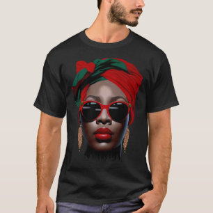 T-shirt Black Queen Melanin oreilles lèvres mignonne Histo