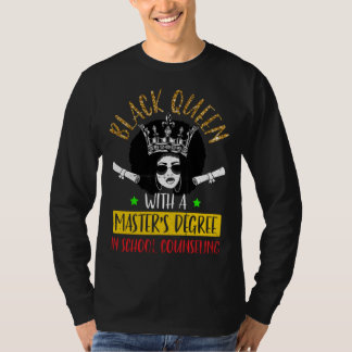 T-shirt Black Queen MSW Social Work Degree Masters Graduat