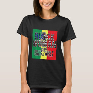 T-shirt Black Queen Msw Social Work Drapeau Masters Gradua