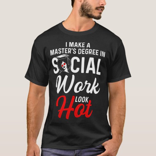 T-shirt Black Queen MSW Social Work Look Hot Masters Gradu (Devant)