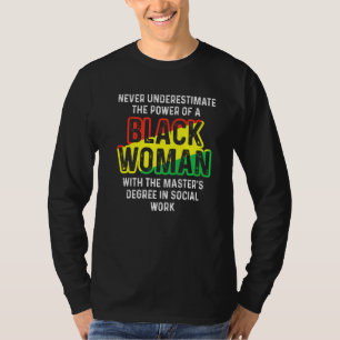 T-shirt Black Queen Msw Social Work Masters Graduation