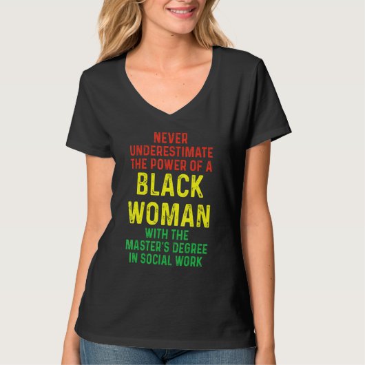 T-shirt Black Queen Msw Social Work Masters Graduation (Devant)