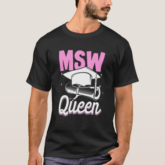 T-shirt Black Queen MSW Social Work Masters Graduation 1 (Devant)