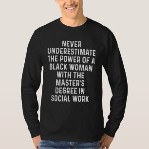 T-shirt Black Queen Msw Social Work Masters Graduation 2