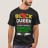 T-shirt Black Queen MSW Social Work Successful Masters Gra (Devant)