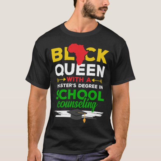 T-shirt Black Queen MSW Social Work Successful Masters Gra (Devant)