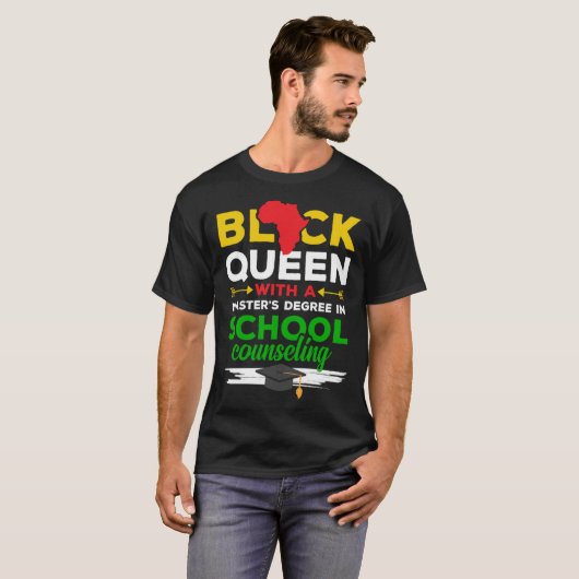 T-shirt Black Queen MSW Social Work Successful Masters Gra (Devant entier)