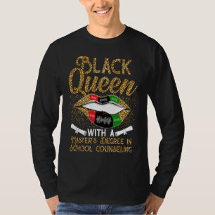 T-shirt Black Queen MSW Travail Social Avec Masters Gradua