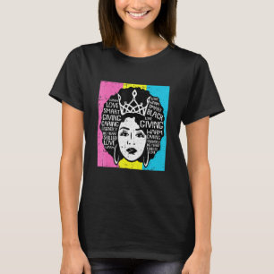 T-shirt Black Queen Pansexual Fierté Drapeau Afro Hair Lgb